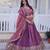 Purple Silk Semi Stitched Lehenga Choli with Zari Embroidery & Sequence Work