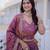 Purple Silk Semi Stitched Lehenga Choli with Zari Embroidery & Sequence Work