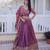 Purple Silk Semi Stitched Lehenga Choli with Zari Embroidery & Sequence Work
