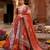 Orange silk blend Lehenga Choli with Embroidery & Printed Work