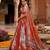 Orange silk blend Lehenga Choli with Embroidery & Printed Work