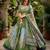 Green silk blend Lehenga Choli with Embroidery & Printed Work