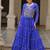 Blue Laheriya Free Size Stitched Navratri Lehenga Choli with Gota Patti & Mirro Work