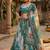 Blue silk blend Lehenga Choli with Embroidery & Printed Work
