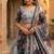 Grey silk blend Lehenga Choli with Embroidery & Printed Work