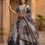 Grey silk blend Lehenga Choli with Embroidery & Printed Work