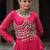 Pink Laheriya Free Size Stitched Navratri Lehenga Choli with Gota Patti & Mirro Work