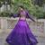 Purple Bandhani Free Size Stitched Navratri Lehenga Choli with Kutchi Gamthi Patche work