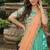 Blue silk blend Lehenga Choli with Meena Weaving Work