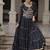 Black Laheriya Free Size Stitched Navratri Lehenga Choli with Gota Patti & Mirro Work
