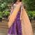 Violet Silk Semi Stitched Lehenga Choli with Meena Weaving Work