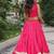 Red Cotton Free Size Stitched Navratri Lehenga Choli with Gota Patti & Mirro Work