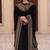 Black natural crepe silk suit set with embroidery & moti work