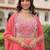 Peach Georgette Free Size Stitched Lehenga Choli with Embroidery & Beads Work