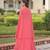 Peach Georgette Free Size Stitched Lehenga Choli with Embroidery & Beads Work