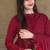 Red roman silk designer gown set with heavy embroidery