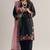 Black roman glass silk farshi suit with sequins & rivet moti