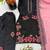 Black roman glass silk farshi suit with sequins & rivet moti