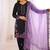 Black roman glass silk farshi suit with sequins & rivet moti