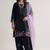 Black roman glass silk farshi suit with sequins & rivet moti