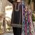 Black heavy natural silk palazzo set with embroidery & digital dupatta