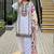 White heavy natural silk palazzo set with embroidery & digital dupatta