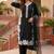 Black heavy natural silk palazzo set with pearl moti hand work