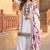 White heavy natural silk palazzo set with embroidery & digital dupatta