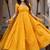 Yellow chanderi jacquard anarkali suit with mirror work