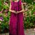 Dark pink roman silk suit set with thread & sequins work