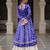 Blue Cotton Free Size Stitched Navratri Lehenga Choli with Bandhani & Kutchi Patch Work