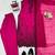 Dark pink roman silk suit set with thread & sequins work