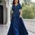 Navy-Blue Satin Free Size Stitched Lehenga Choli with Embroidery & Sequin Work
