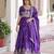 Purple silk blend Free Size Stitched Lehenga Choli with Embroidery & Zari Work