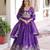 Purple silk blend Free Size Stitched Lehenga Choli with Embroidery & Zari Work