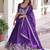 Purple silk blend Free Size Stitched Lehenga Choli with Embroidery & Zari Work