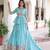 Sky-Blue silk blend Free Size Stitched Lehenga Choli with Embroidery & Zari Work