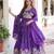 Purple silk blend Free Size Stitched Lehenga Choli with Embroidery & Zari Work