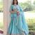 Sky-Blue silk blend Free Size Stitched Lehenga Choli with Embroidery & Zari Work