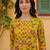 Women rayon yellow floral digital printed regular kurta