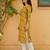 Women rayon yellow floral digital printed regular kurta