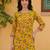 Women rayon yellow floral digital printed regular kurta