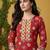Women rayon red floral digital printed regular kurta