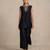 Black embroidered raw silk co ord set