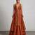 Rust orange embroidered organza Lehenga set