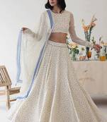 Polka dot Print Georgette Fabric Lehenga choli with Dupatta.