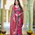 Rani pink soft silk blend woven saree with rich zari border & traditional heritage motifs