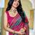 Rani pink soft silk blend woven saree with rich zari border & traditional heritage motifs