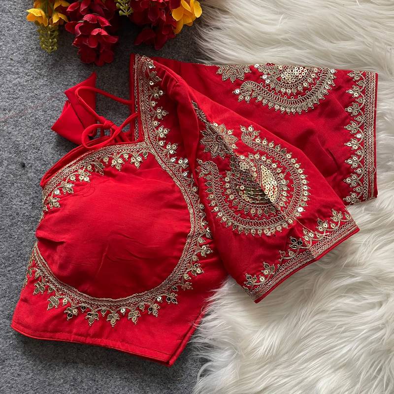 Rani pink royal jodha bridal roman silk blend blouse | heavy zari embroidery