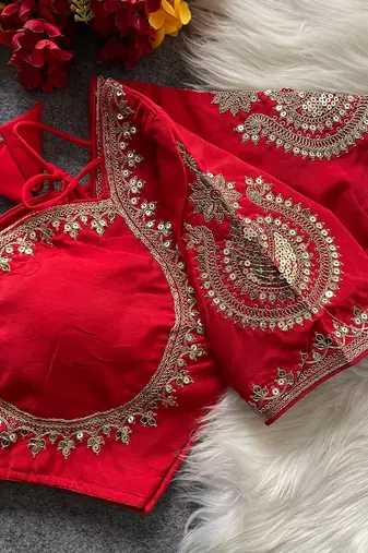Pink royal jodha bridal roman silk blend blouse | heavy zari embroidery